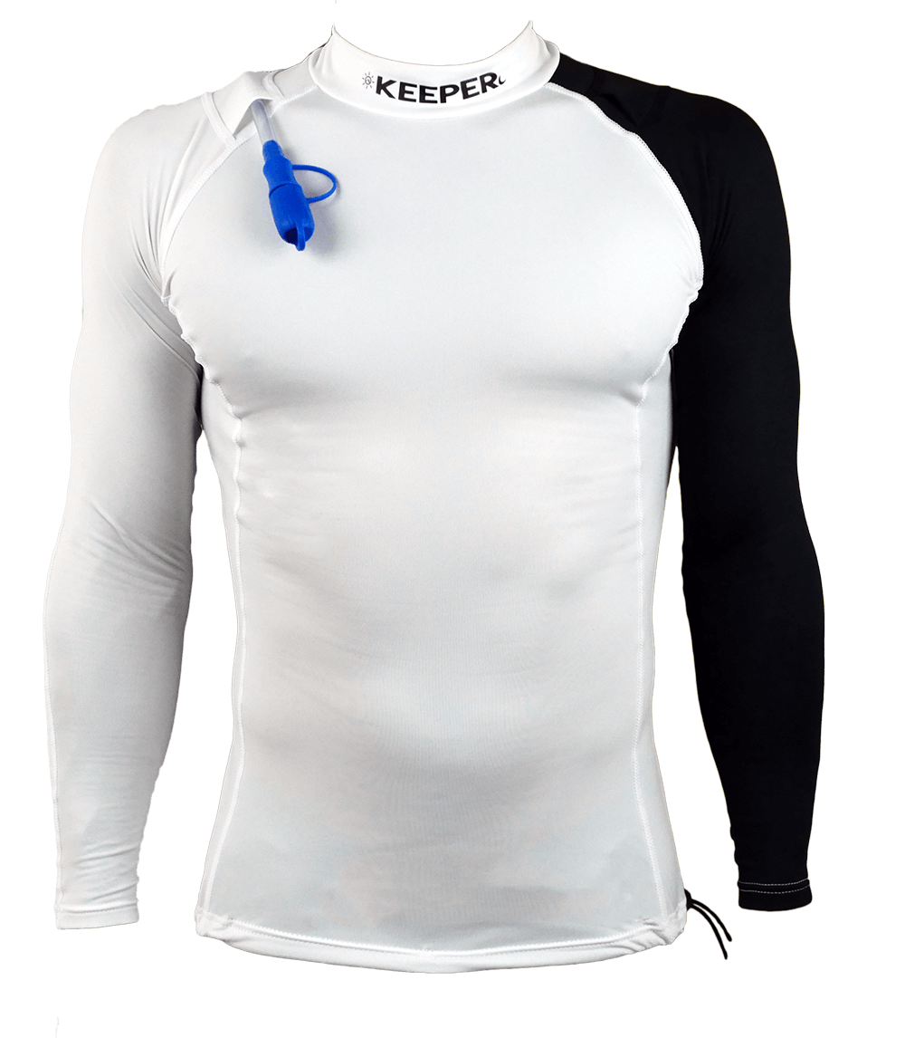 SPLASHER KEEPER long sleeve rash guard front view built-in hydration